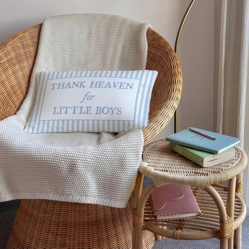 Thank Heaven for Little Boys 12x20 Pillow Cover, Boy Nursery Decor - Image 4