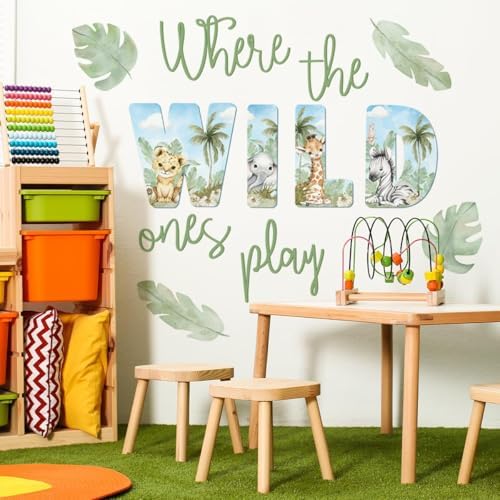 27.95x21.65 Inches Watercolor Wild Jungle Animal Wall Decals - Image 3