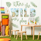 27.95x21.65 Inches Watercolor Wild Jungle Animal Wall Decals - Image 3