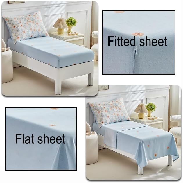 JHXHMX 4 Pieces Toddler Bedding Set, Soft Crib Bed Sheets Set Includes Quilted - Image 5