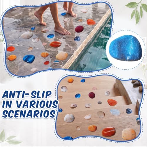 Fullhawl 30 Pcs Pebble Stone Non Slip Shower Stickers, Bathtub Safety - Image 6