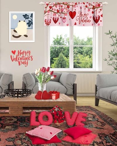 Pink Valentine's Day Kitchen Curtains Valances - Image 4