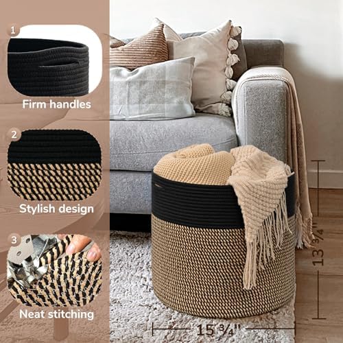 Goodpick Wicker Blanket Basket Living Room, Toy Storage - Image 3