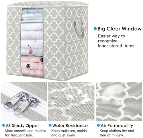 Storage Bags 4 Pack 100L Clothes Organization and Storage Containers - Image 2