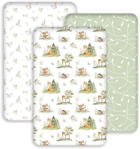 3 Pack Bedside Bassinet Sheets Girl & Boy 33" x 20" Rectangle by CivaruaKids