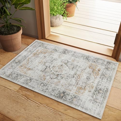 2x3 Washable Area Rugs for Entryway: Small Throw Rugs Low Pile Soft Carpet - Image 2