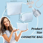 Huhumy 2 Pcs Makeup Bag Set for Women, Light Blue, Thin Stripe - Image 2