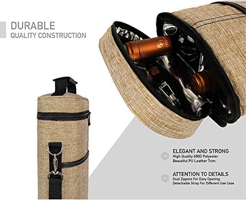 OPUX 2 Bottle Wine Bag Tote Carrier | Leakproof Insulated Wine Cooler Bag - Image 3