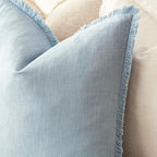 Foindtower Boho Linen Fringe Lumbar Throw Pillow Covers 12×20 Sky Blue - Image 5