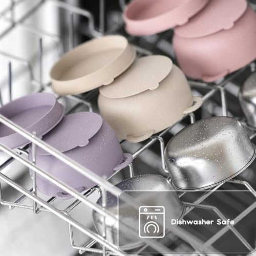 Bakpoco 2-in-1 Stainless Steel Baby Bowls, Leak-Proof Lids & Suction Silicone - Image 4