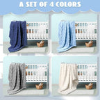 VitalCozy 4 Pcs Fleece Baby Blankets 3D Plush Soft Newborn - Image 4