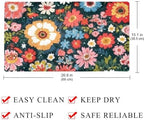 Shower Mat Non Slip 26.8 x 15.1 Inches, Colorful Flower Bathtub Mat Shower - Image 4