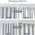 ZJDECOR 63 Inch Blue Stripe Full Blackout Window Curtain Panels - Image 4