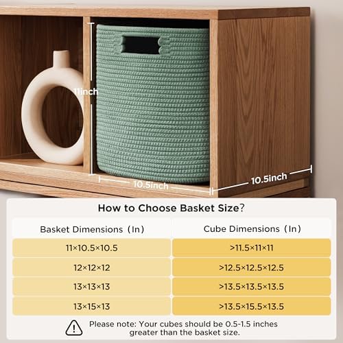 UBBCARE Set of 4 Storage Basket-11 X 10.5 X 10.5 In, Cotton Rope Basket - Image 2