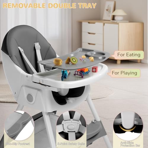 Ktaxon Baby High Chair, 6-in-1 Portable Rocking Highchair - Image 5