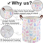 Butterfly Laundry Basket Girls Hamper, Baby Nursery Clothes Hamper, Foldable - Image 6