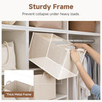 StorageWorks Closet Storage Bins, Khaki and Beige Stripes - Image 4