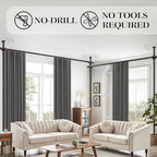 Room Divider Curtain Set-No Drilling Curtain Rod Set, Curtains - Image 4