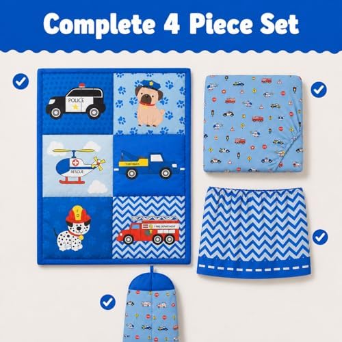 EVERYDAY KIDS 4 Piece Boys Crib Bedding Set - Image 5