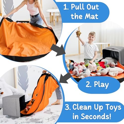 XL Toy Storage Organizer with Play Mat - Image 3