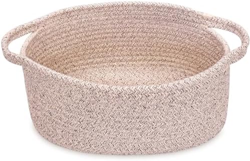 ABenkle Small Basket with Handles, Boho Decorative Rope Woven Dog Cat Toy by ABenkle