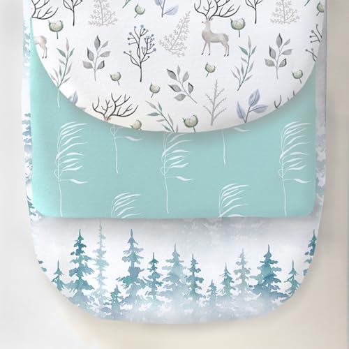 100% Organic Cotton Jersey Fitted Bassinet Sheets. 3 Pk Adapts to Oval by CambriaBaby