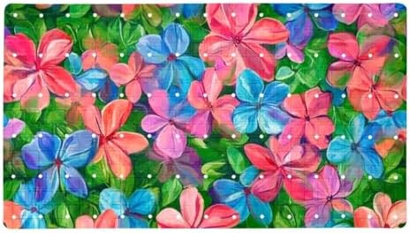 Shower Mat Non Slip 26.8 x 15.1 Inches, Colorful Flower Bathtub Mat Shower by Anna+Cowper