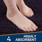 Chenille Bathroom Rug 17"x24" Purple, Non-Slip Plush Bath Mat - Image 4