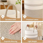 Laundry Basket Hamper Tall Rope Storage Woven - Image 4