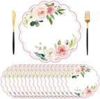 50 Pack Paper Placemats Disposable Pink Floral Placemat by Unknown