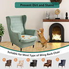 NILUOH Wingback Chair Covers 2-Piece, Armchair Slipcovers - Image 4