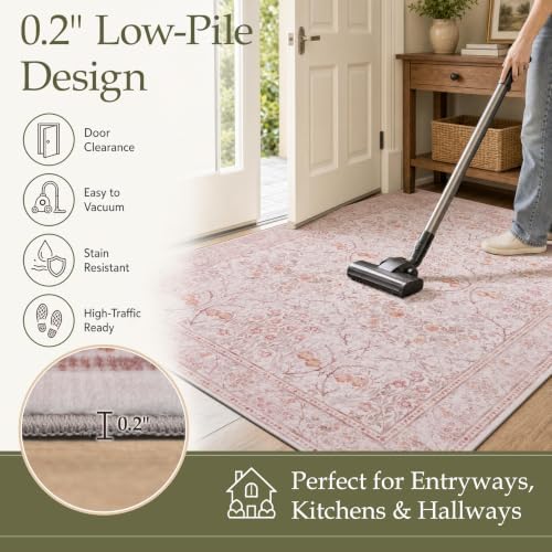 JOLLYVOGUE 8x10 Area Rugs for Living Room, Vintage Washable Rug - Image 6