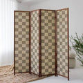 4 Panel Bamboo Room Divider, 5.6 ft Tall Double-Sided Folding Privacy Screen by PawlaBay