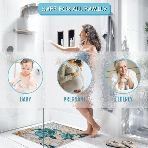 Sea Turtle Square Anti Slip Shower Mats - Image 7