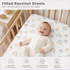 4 Pack Bassinet Sheets Compatible - Image 3
