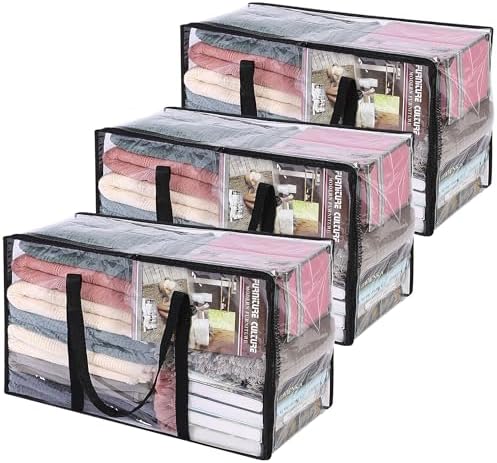 Vieshful 3 Pack Clear Clothes Storage Bags by Vieshful