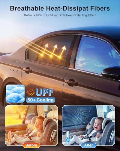 Car Window Shades-Side Window Sun Shades, UV Protection Breathable Spandex Baby - Image 2