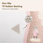 GRANNY SAYS Floral Pink Bathroom Rug, Cute Scalloped Bath Mat - Image 4