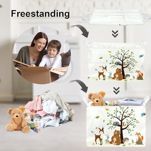 Clastyle Woodland Nursery Animal Tree Baby Gift Storage Basket - Image 3