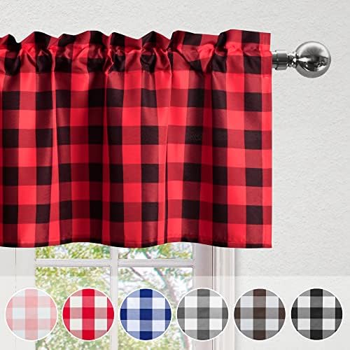 Hiasan Buffalo Plaid Curtains Valances, 60W x 18L, 1 Panel - Image 3