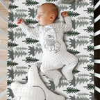Hahafelt 3 Piece Patchwork Woodland Bear Elk Crib Bedding Set - Image 6