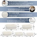 NaturalCozy 5-Piece Rectangle Storage Basket Set- Natural Cotton Rope Woven - Image 2