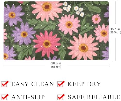 Bath Tub Shower Mat, Washable Bathtub Floor Mats, Suction Cups and Drain Holes - Image 4