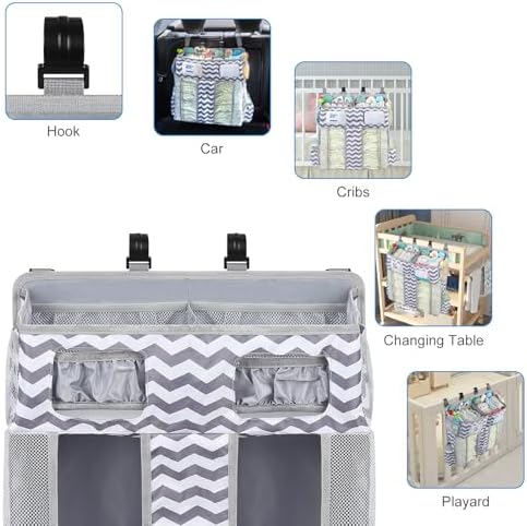 Accmor Changing Table Diaper Organizer, Hanging Diaper Caddy Organizer Stacker - Image 5