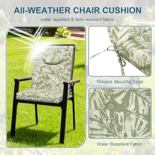 DYTXIII Outdoor High Back Chair Cushions Set of 2, 44x20 in Water Repellent - Image 4
