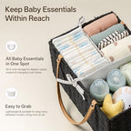 Angelhood Large Baby Diaper Caddy Organizer, Paper Rope Storage Baskets - Image 4