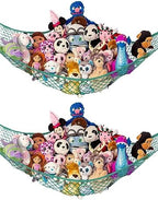 Large Stuffed Animal Storage Hammock 2 Pack | Holds 12 lbs | Corner Stuffed by LillysLove
