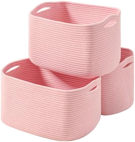 ICERZCZ Storage Baskets for Organizing Shelves, Woven Cotton Rope Baskets for by ICERZCZ