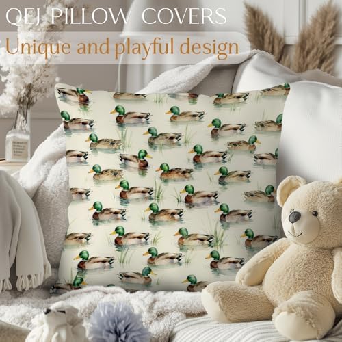 Mallard Duck Pillow Cover 18x18 Double-Sided, Mallard Duck Decor, Rustic - Image 4