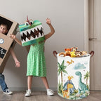 Dinosaurs Baby Laundry Hamper, Collapsible canvas laundry basket, Dinosaur - Image 2